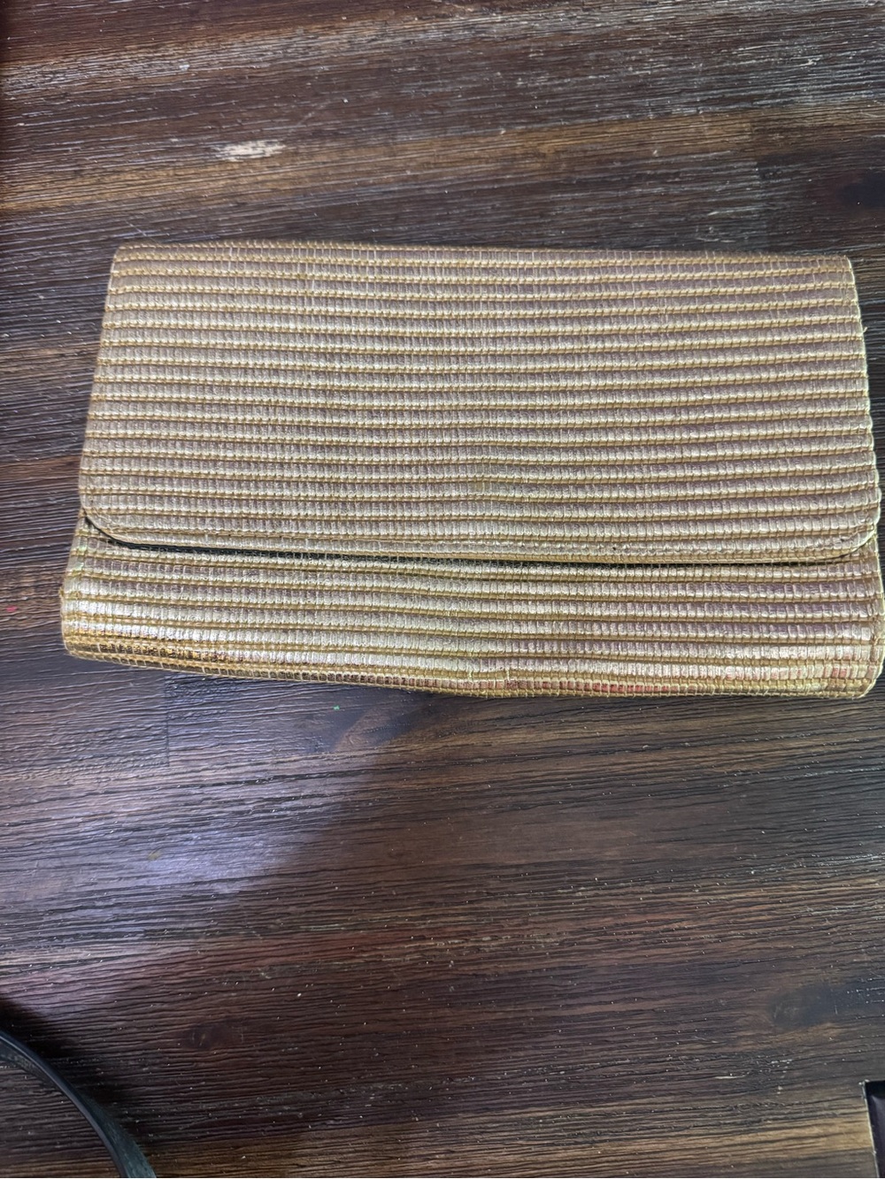 H&M Metallic Gold Woven Clutch